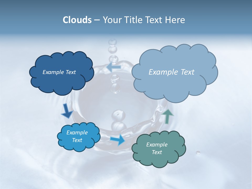 Water Droplets Blue PowerPoint Template