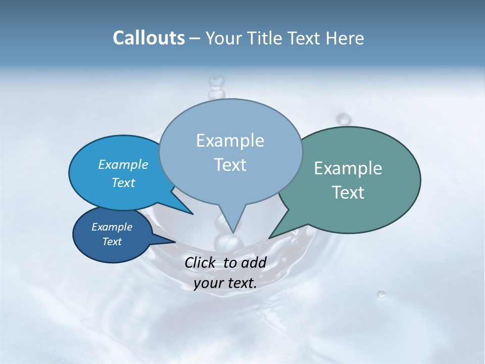 Water Droplets Blue PowerPoint Template