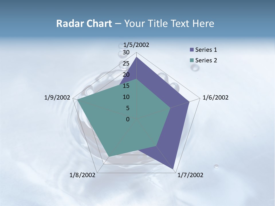 Water Droplets Blue PowerPoint Template