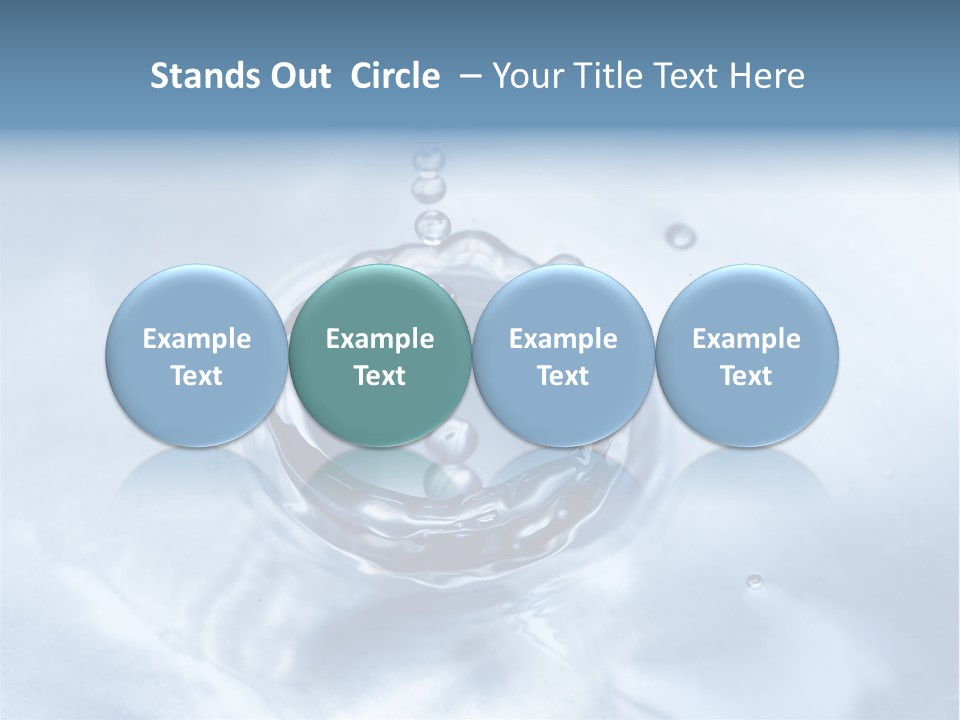Water Droplets Blue PowerPoint Template