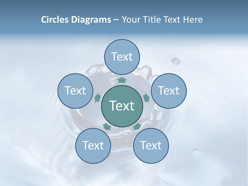 Water Droplets Blue PowerPoint Template