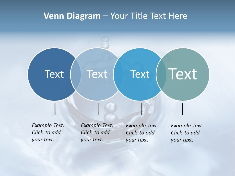Water Droplets Blue PowerPoint Template