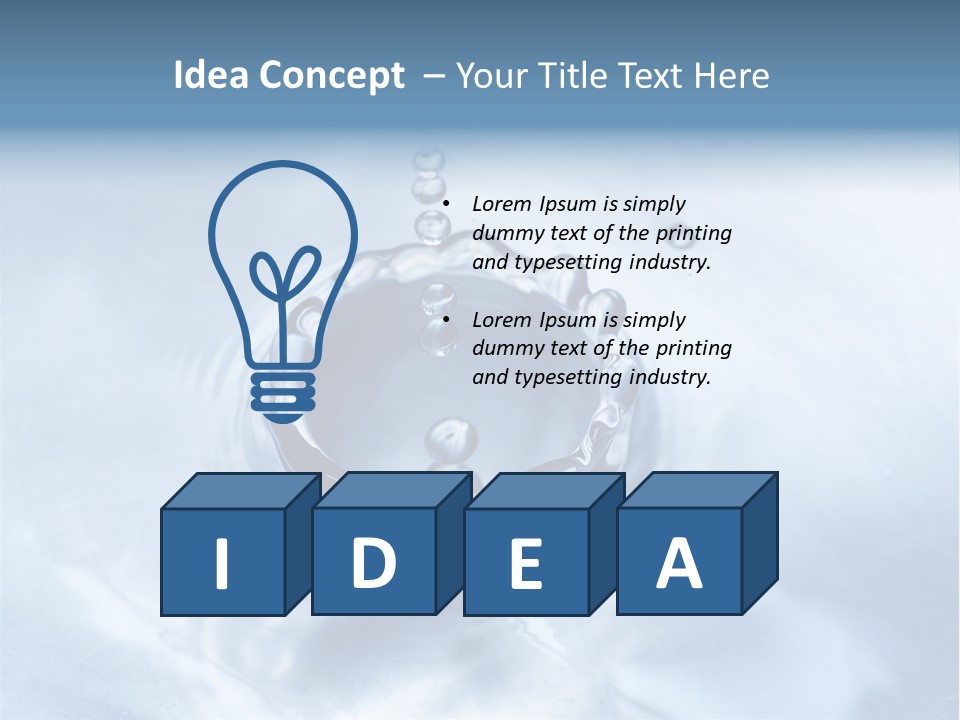 Water Droplets Blue PowerPoint Template