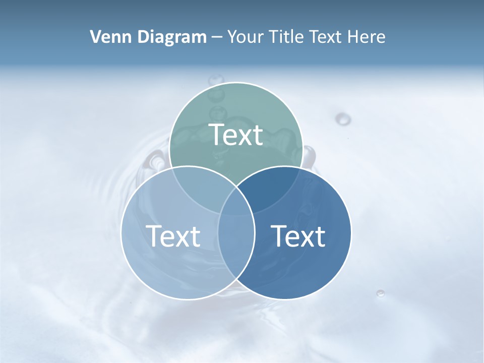 Water Droplets Blue PowerPoint Template