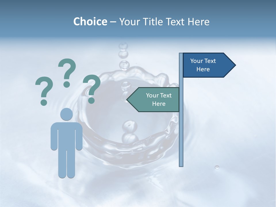 Water Droplets Blue PowerPoint Template