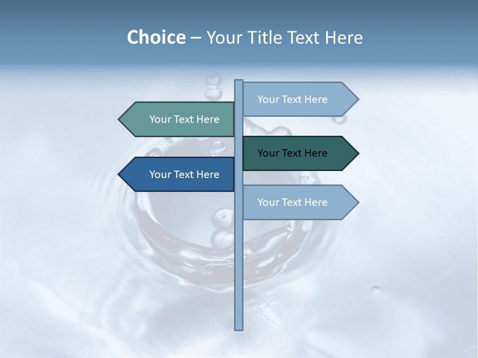 Water Droplets Blue PowerPoint Template