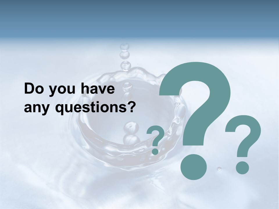 Water Droplets Blue PowerPoint Template