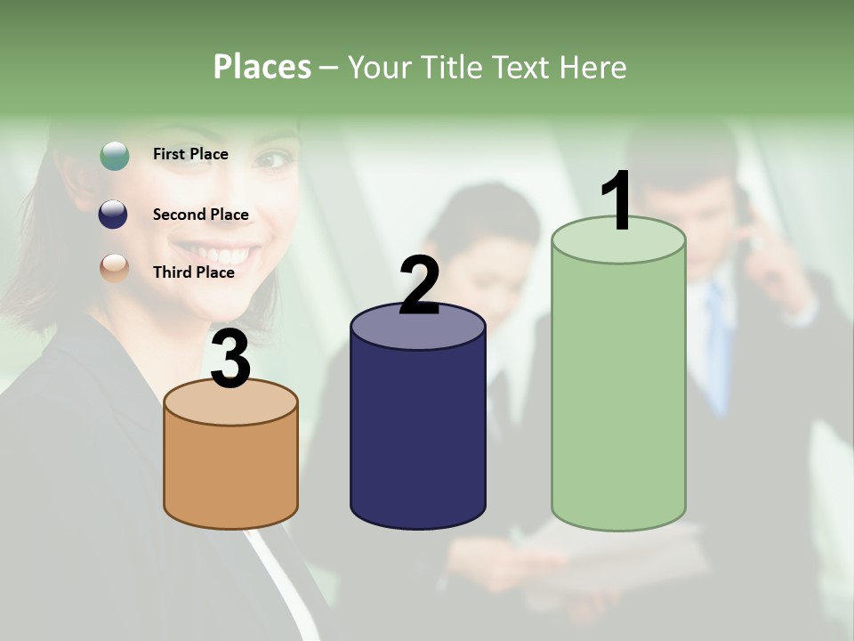Face Of Pretty Professional With Charming Smile On The Background Of Colleagues PowerPoint Template