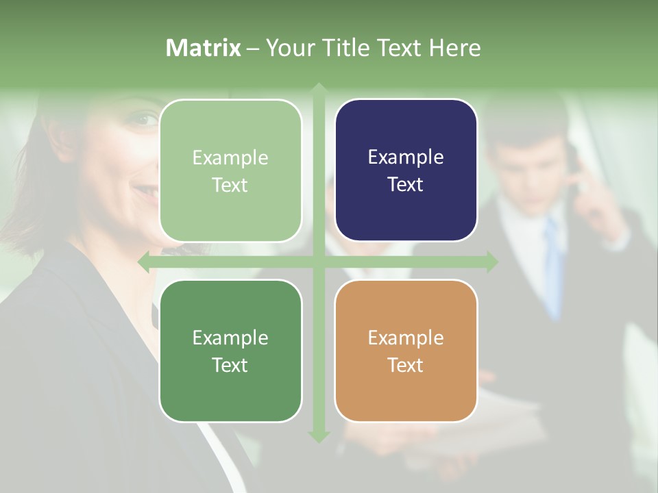 Face Of Pretty Professional With Charming Smile On The Background Of Colleagues PowerPoint Template