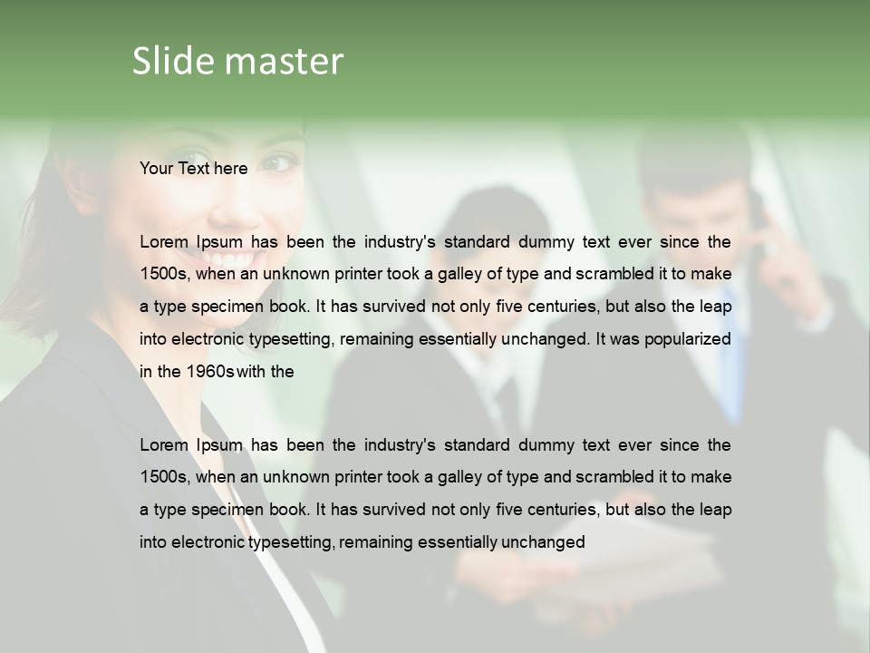 Face Of Pretty Professional With Charming Smile On The Background Of Colleagues PowerPoint Template