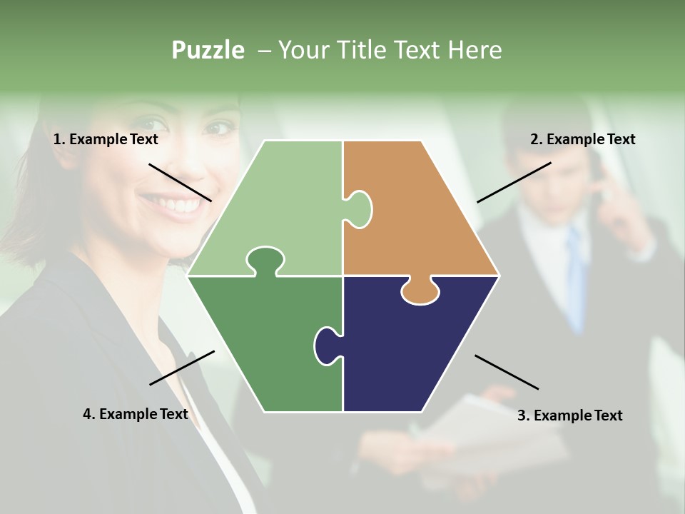 Face Of Pretty Professional With Charming Smile On The Background Of Colleagues PowerPoint Template