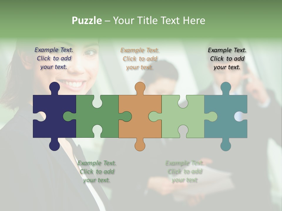 Face Of Pretty Professional With Charming Smile On The Background Of Colleagues PowerPoint Template