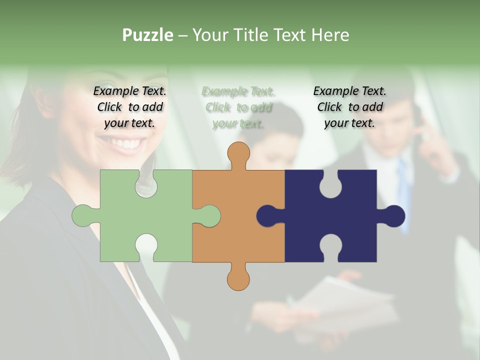 Face Of Pretty Professional With Charming Smile On The Background Of Colleagues PowerPoint Template