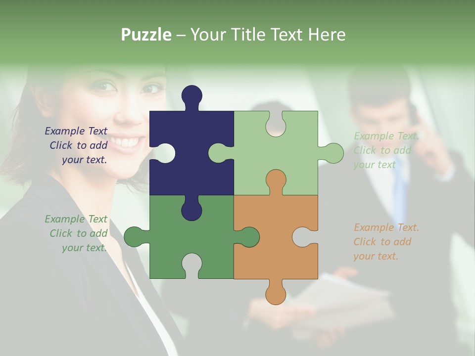 Face Of Pretty Professional With Charming Smile On The Background Of Colleagues PowerPoint Template