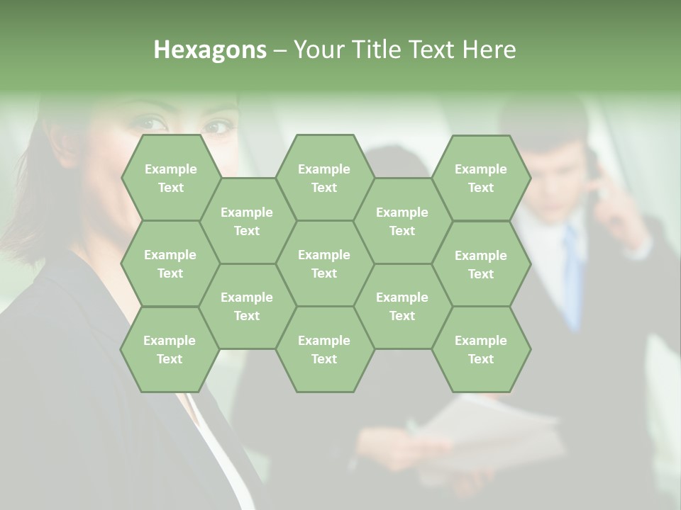 Face Of Pretty Professional With Charming Smile On The Background Of Colleagues PowerPoint Template