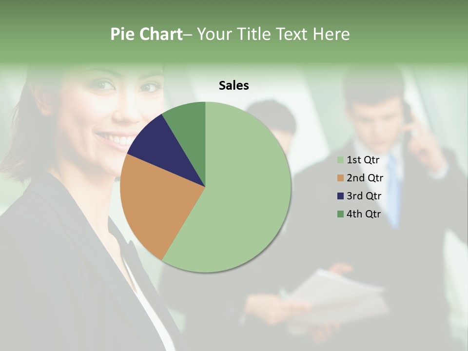 Face Of Pretty Professional With Charming Smile On The Background Of Colleagues PowerPoint Template