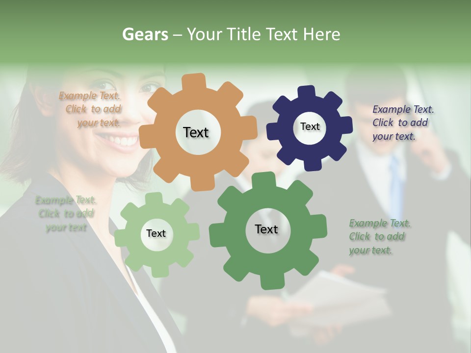 Face Of Pretty Professional With Charming Smile On The Background Of Colleagues PowerPoint Template