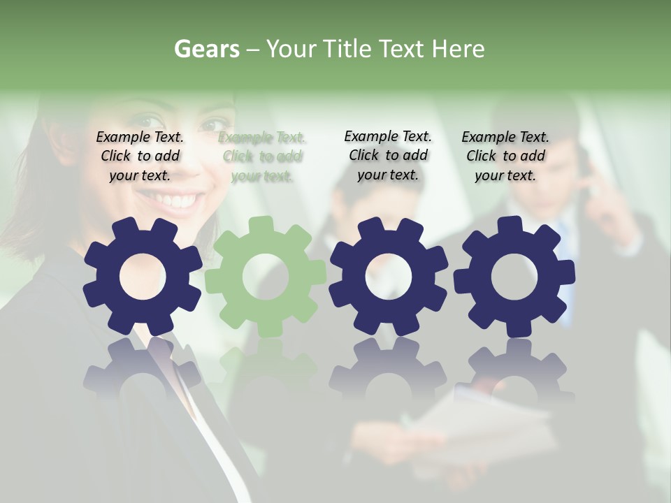 Face Of Pretty Professional With Charming Smile On The Background Of Colleagues PowerPoint Template