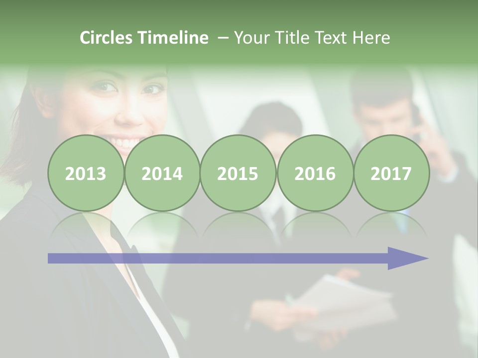 Face Of Pretty Professional With Charming Smile On The Background Of Colleagues PowerPoint Template