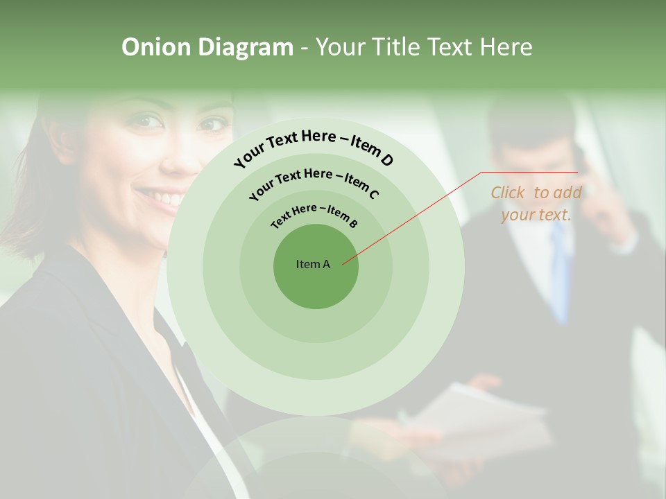 Face Of Pretty Professional With Charming Smile On The Background Of Colleagues PowerPoint Template