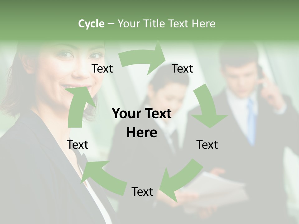 Face Of Pretty Professional With Charming Smile On The Background Of Colleagues PowerPoint Template