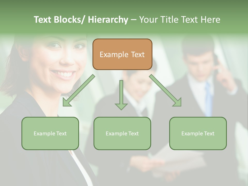 Face Of Pretty Professional With Charming Smile On The Background Of Colleagues PowerPoint Template