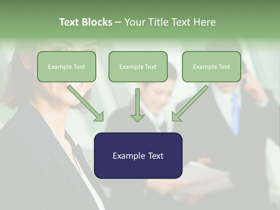 Face Of Pretty Professional With Charming Smile On The Background Of Colleagues PowerPoint Template