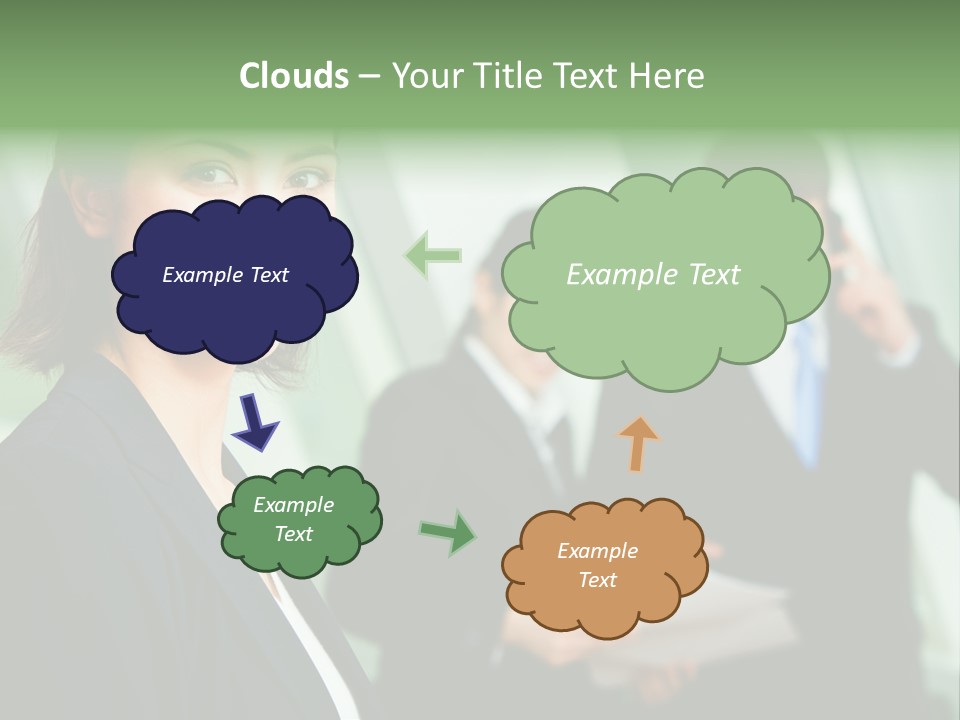 Face Of Pretty Professional With Charming Smile On The Background Of Colleagues PowerPoint Template