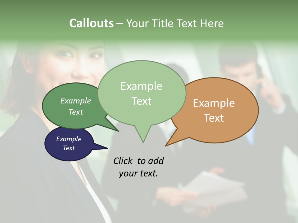 Face Of Pretty Professional With Charming Smile On The Background Of Colleagues PowerPoint Template