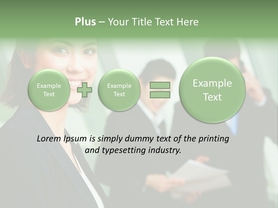 Face Of Pretty Professional With Charming Smile On The Background Of Colleagues PowerPoint Template
