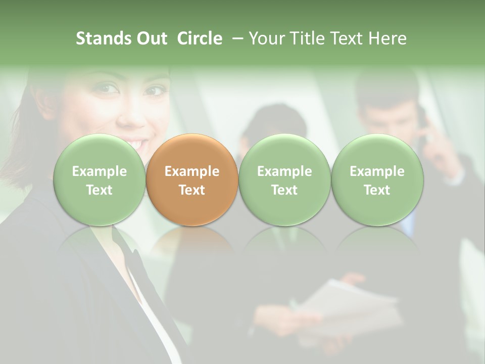 Face Of Pretty Professional With Charming Smile On The Background Of Colleagues PowerPoint Template