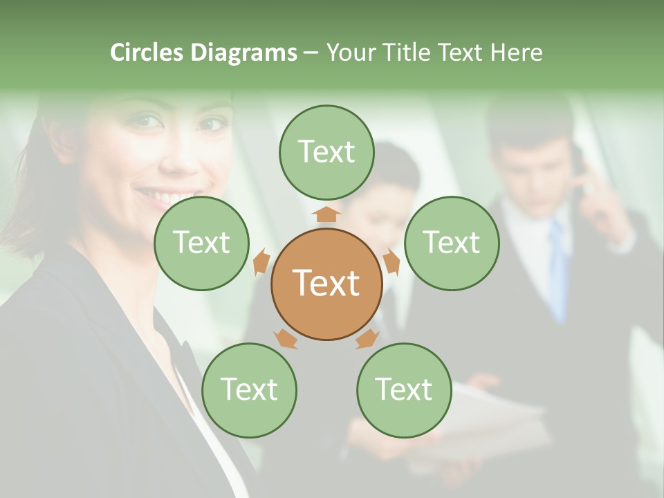 Face Of Pretty Professional With Charming Smile On The Background Of Colleagues PowerPoint Template