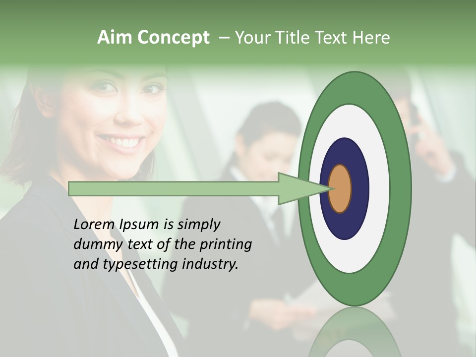 Face Of Pretty Professional With Charming Smile On The Background Of Colleagues PowerPoint Template