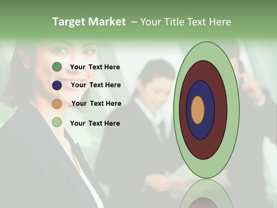 Face Of Pretty Professional With Charming Smile On The Background Of Colleagues PowerPoint Template