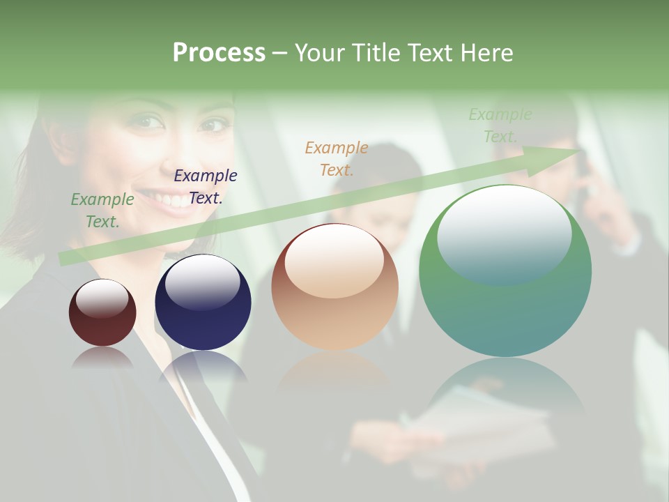 Face Of Pretty Professional With Charming Smile On The Background Of Colleagues PowerPoint Template
