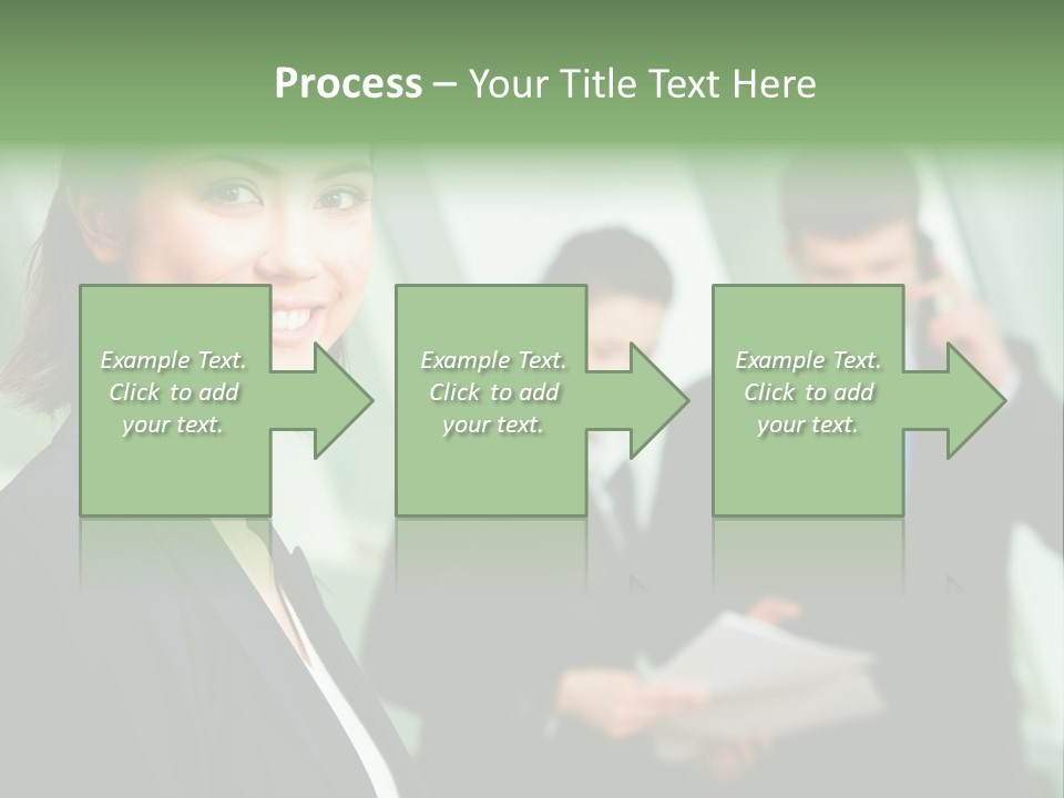 Face Of Pretty Professional With Charming Smile On The Background Of Colleagues PowerPoint Template