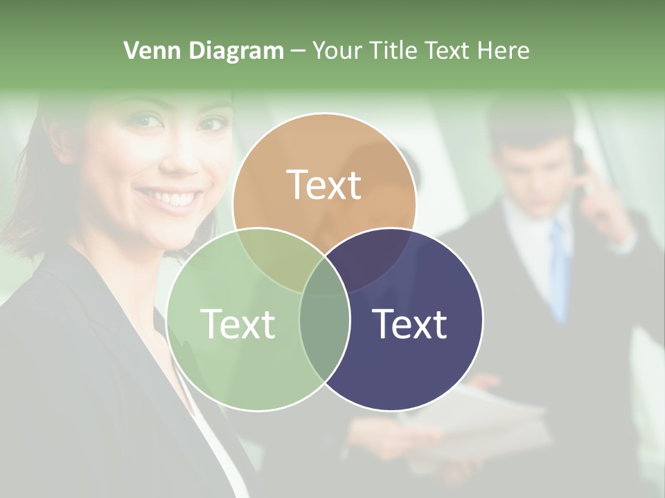 Face Of Pretty Professional With Charming Smile On The Background Of Colleagues PowerPoint Template