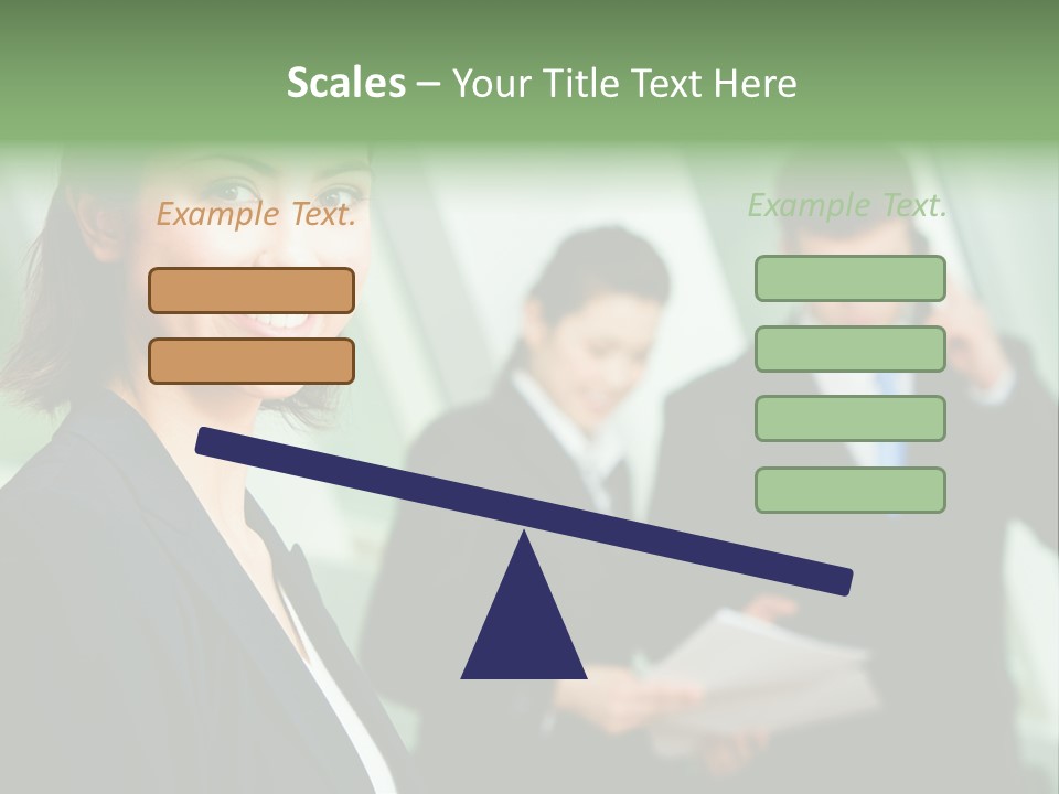 Face Of Pretty Professional With Charming Smile On The Background Of Colleagues PowerPoint Template