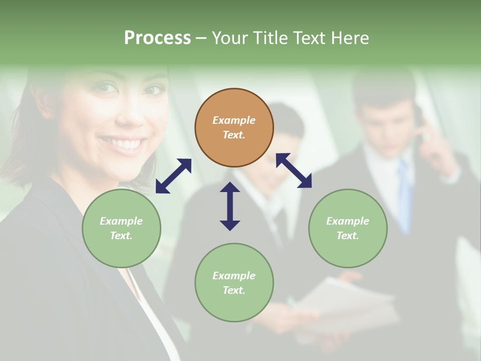 Face Of Pretty Professional With Charming Smile On The Background Of Colleagues PowerPoint Template