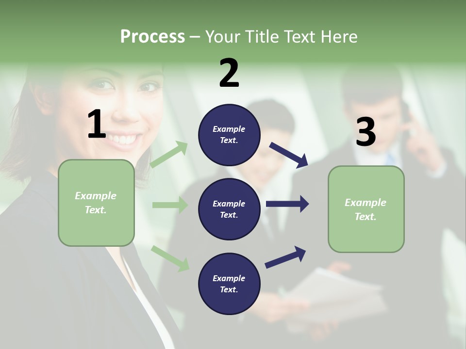 Face Of Pretty Professional With Charming Smile On The Background Of Colleagues PowerPoint Template