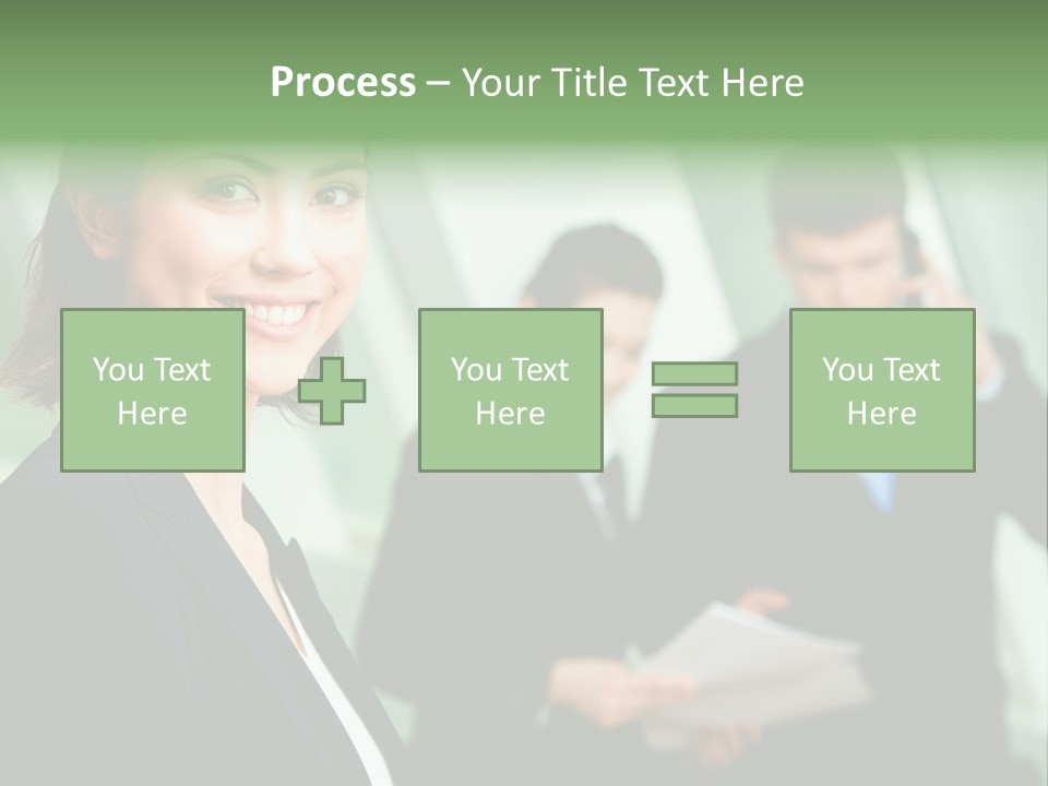 Face Of Pretty Professional With Charming Smile On The Background Of Colleagues PowerPoint Template