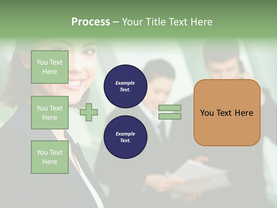Face Of Pretty Professional With Charming Smile On The Background Of Colleagues PowerPoint Template