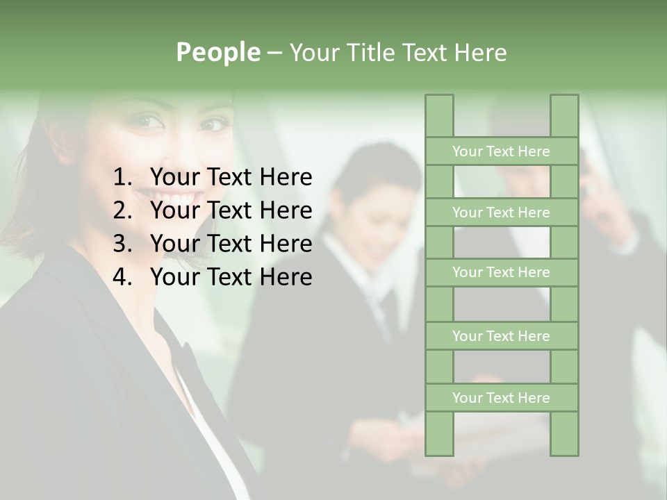 Face Of Pretty Professional With Charming Smile On The Background Of Colleagues PowerPoint Template
