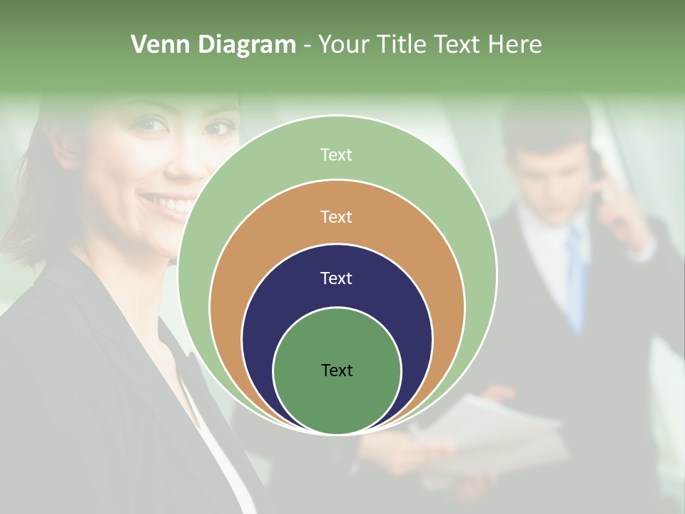 Face Of Pretty Professional With Charming Smile On The Background Of Colleagues PowerPoint Template