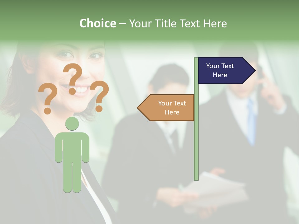 Face Of Pretty Professional With Charming Smile On The Background Of Colleagues PowerPoint Template