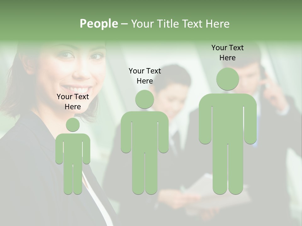 Face Of Pretty Professional With Charming Smile On The Background Of Colleagues PowerPoint Template