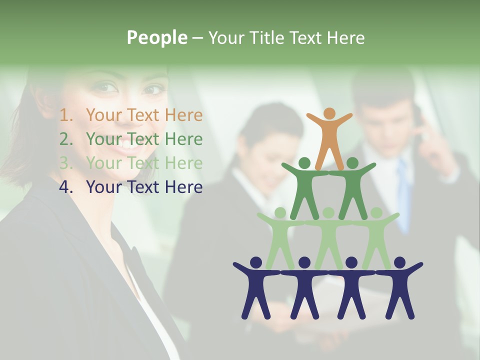 Face Of Pretty Professional With Charming Smile On The Background Of Colleagues PowerPoint Template