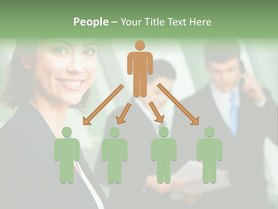 Face Of Pretty Professional With Charming Smile On The Background Of Colleagues PowerPoint Template