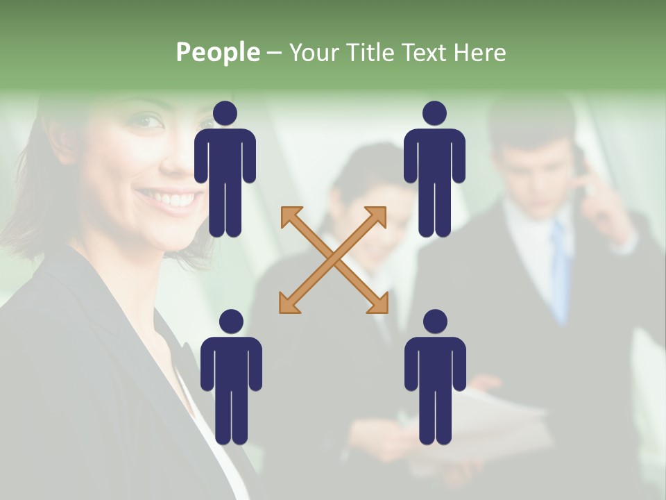 Face Of Pretty Professional With Charming Smile On The Background Of Colleagues PowerPoint Template
