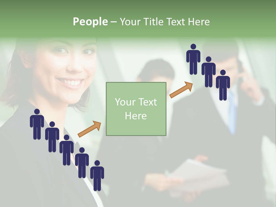 Face Of Pretty Professional With Charming Smile On The Background Of Colleagues PowerPoint Template
